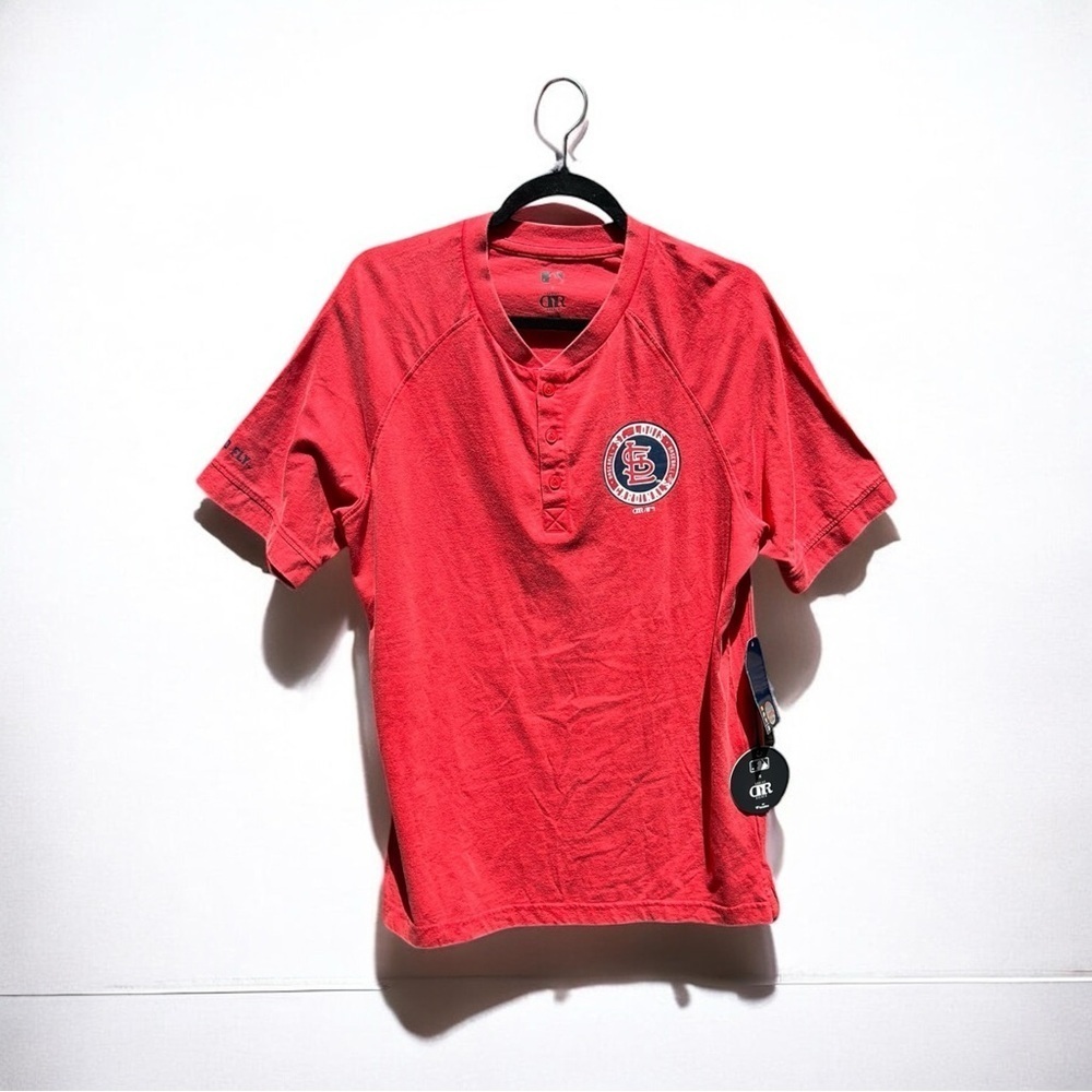 🌻NEW w.tags MLB St. Louis Cardinals Med Henley T-Shirt Darius Rucker Collection
